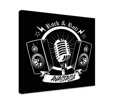 Wandbild musik im retro mikrofon design - TenStickers