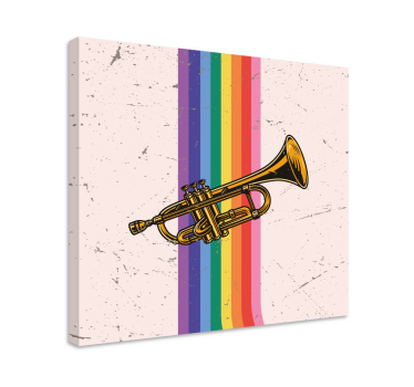 Wandbild musik trompete mit linien - TenStickers