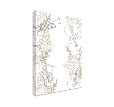 Wandbild musik mit floralen musikinstrumenten - TenStickers