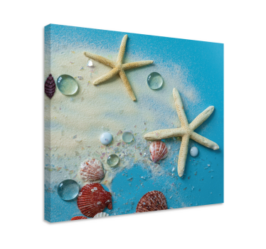 Wandbilder 3D Seestern auf buntem sand - TenStickers