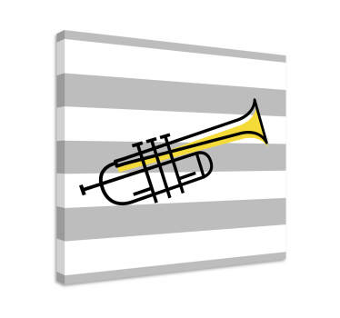 Wandbild Musik trompete mit streifen - TenStickers