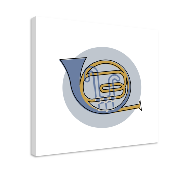 Wandbild musik französisches horn umriss - TenStickers