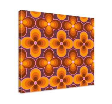 Vintage Wandbilder Blumen retro grooviges Muster - TenStickers