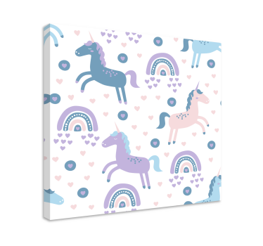 Hirsch bild leinwand mit verspielten einhornmustern - TenStickers