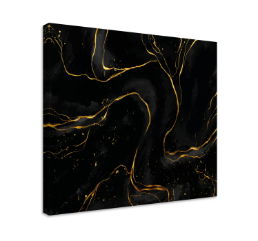 Wandbild elegant Schwarzer und goldener marmor - TenStickers