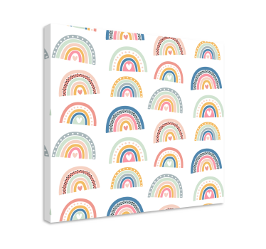 Kinderbilder Leinwand Bunte minimalistische regenbögen - TenStickers