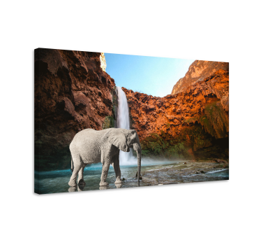 Wandbild elefant majestätische elefanten-oase - TenStickers
