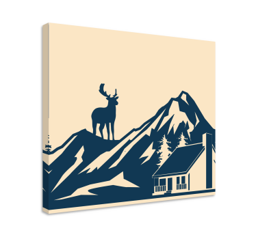 Hirsch bild leinwand majestätische hirschsilhouette - TenStickers