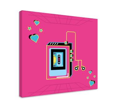 Wandbild musik retro kassette liebe - TenStickers