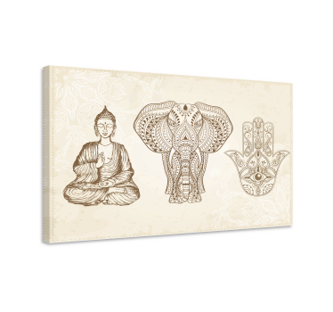 Wandbild modern Buddha hamsa handsymbol - TenStickers