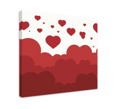 Leinwandbild Schlafzimmer Rotes herz-wolken-design - TenStickers