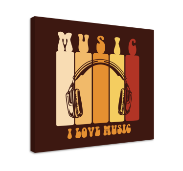 Wandbild musik kopfhörer und klang - TenStickers