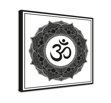 Buddha bilder leinwand mit om symbol mandala - TenStickers