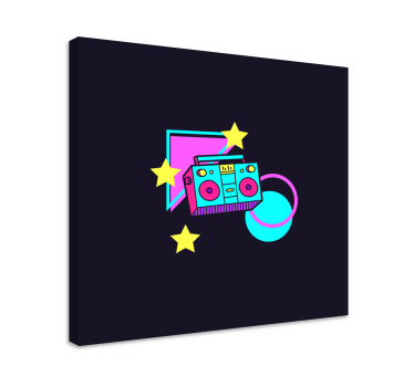 Wandbild musik retro boom box - TenStickers