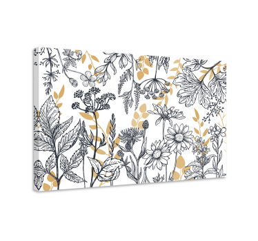 Wandbild Blume Variante "glamour floral" mit gold - TenStickers