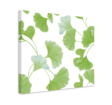 Wandbild Wohnzimmer grüne Ginkgoblätter - TenStickers