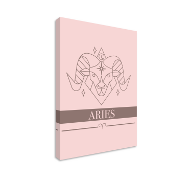 Leinwandbild Schlafzimmer Widder rosa karte sternzeichen Design - TenStickers