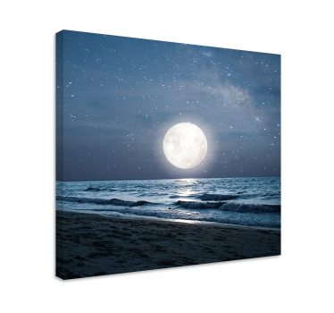 Leinwandbild Landschaft Schönes mondlicht über dem ozean vollmond - TenStickers