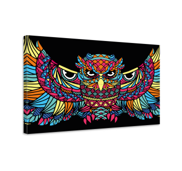Wandbild Vogel Geometrische tiere tapfere eule - TenStickers