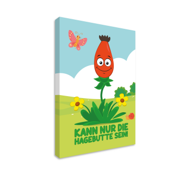 Leinwandbild für das Kinderzimmer Lustige Hagebuttenpflanze - TenStickers