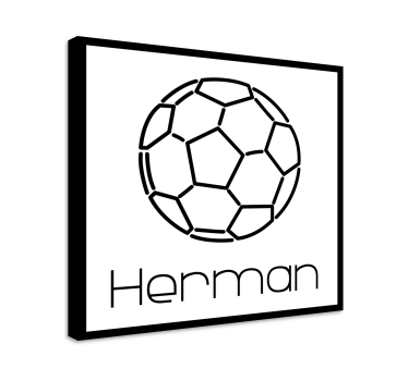 Leinwandbild Bild Fußball mit Namen Jugendzimmer - TenStickers