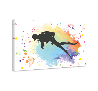 Wandbild Taucher Aquarell - TenStickers