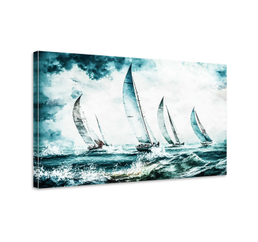 Wandbild Esszimmer segelnde Schiffe auf dem Meer - TenStickers