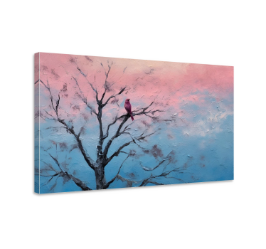 Vogel in einem Baum Gemälde Leinwandbild - TenStickers