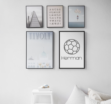 Leinwandbild Bild Fußball mit Namen Jugendzimmer - TenStickers