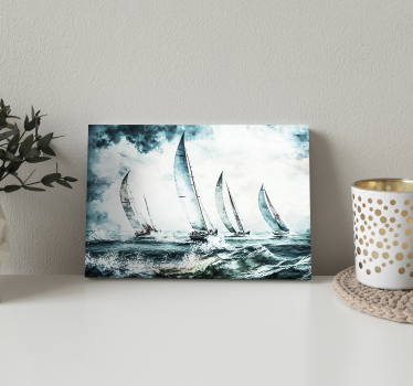 Wandbild Esszimmer segelnde Schiffe auf dem Meer - TenStickers