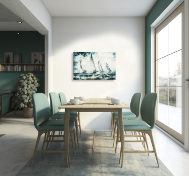 Wandbild Esszimmer segelnde Schiffe auf dem Meer - TenStickers