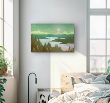 Leinwandbild Baum Fluss und natur - TenStickers