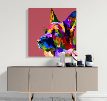 Leinwandbild Hund Regenbogen deutscher schäferhund - TenStickers