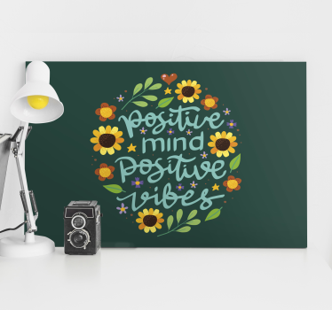 Wandbild Motivation Blumen und motivationszitat - TenStickers
