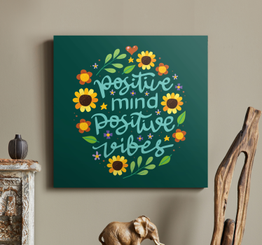 Wandbild Motivation Blumen und motivationszitat - TenStickers