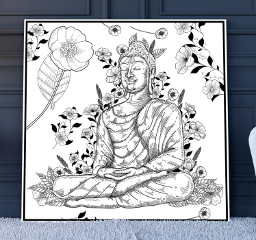 Buddha bilder leinwand buddha florale harmonie - TenStickers