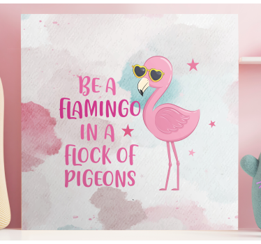 Dinosaurier wandbild flamingo mit sonnenbrille - TenStickers