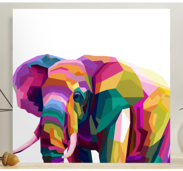 Elefanten Leinwand Mehrfarbiger realistischer elefant - TenStickers