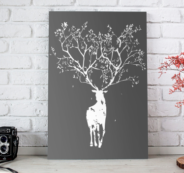 Hirsch Bild Leinwand Baumhirsch - TenStickers