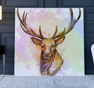 Hirsch Bild Leinwand Farbspritzhirsch - TenStickers