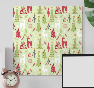 Hirsch bild leinwand festliches hirschmuster - TenStickers