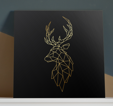 Hirsch Bild Leinwand Goldener origami hirsch - TenStickers
