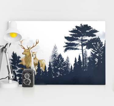 Hirsch bild leinwand majestätische rehe - TenStickers