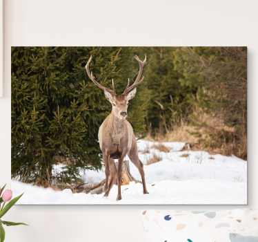 Hirsch bild leinwand majestätischer hirsch in der natur - TenStickers