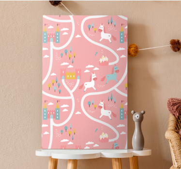 Hirsch bild leinwand verspielte einhornreise - TenStickers