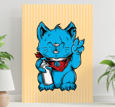 Wandbilder Katzen verspielte blaue Katze - TenStickers