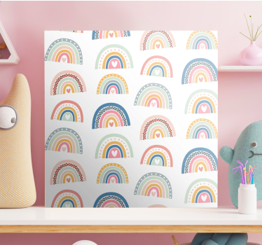 Kinderbilder Leinwand Bunte minimalistische regenbögen - TenStickers