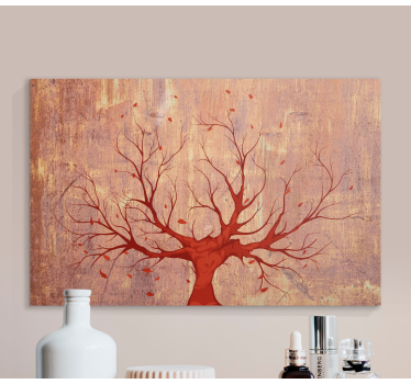 Leinwandbild Baum Orange strukturiert - TenStickers