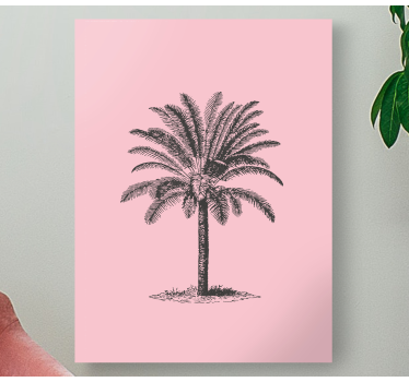 Leinwandbild Esszimmer Rosa palmen-design - TenStickers