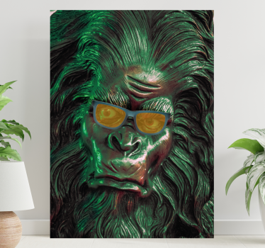 Wandbild Federn stylisches Gorillagesicht - TenStickers